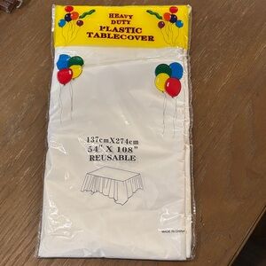 Durable Plastic Tablecover - Classic White